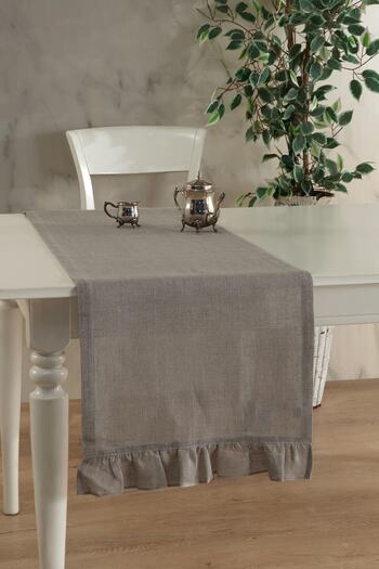 ÖDEL HOME Linen Frilly Runner / Presentation / Service Cover