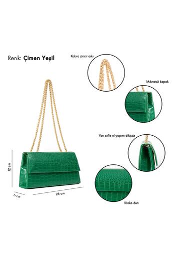 ESTUTE Women's Chain Strap Evening Dress and Shoulder Bag