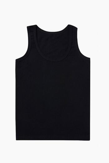 Altun Boy's Black Rib Tank Top - 6 Pieces
