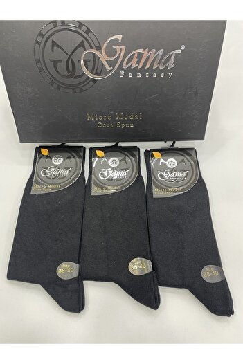 Gama Çorap 3 Pieces Micro Modal 38-40 Size Waiter Size 100% Natural Nylon Free Thick Winter Men's Socks
