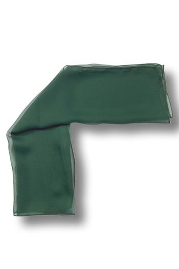 MAZEN Dark Green Colored Plain Chiffon Scarf