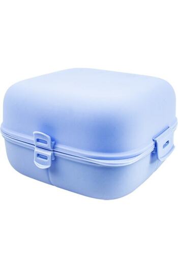 Decobella 2 Compartment Lunch Box-Lunch Box with Double Lid-blue