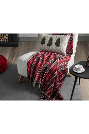 English Home Rita Christmas Sofa Shawl - 130x170 Cm Red
