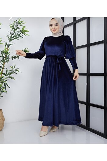 MÇmoda Velvet Balloon Sleeve Dress