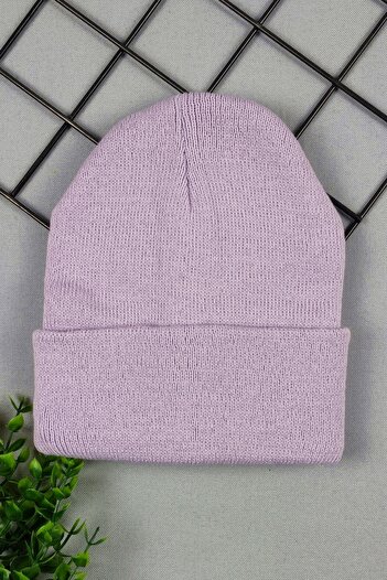 ADABEBEK Unisex Kids Solid Color Knitwear Lilac Beret
