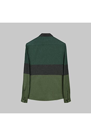 Sarar Interview Goias Slim Fit Yeşil Gömlek