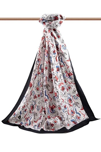 Vissona Women's Luxury Medina Silk Shawl Red - Indigo