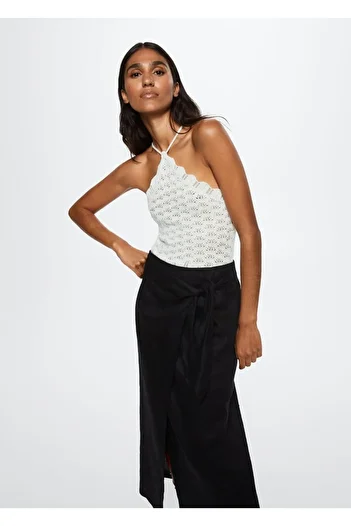 MANGO Woman Knitwear Cropped Blouse