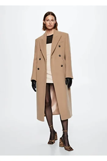 MANGO Woman Pure Wool Double Breasted Jacket