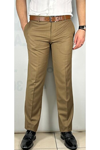 Bomonti High Quality Slim Men's Earth Flexible Knee Lined Fabric Trousers