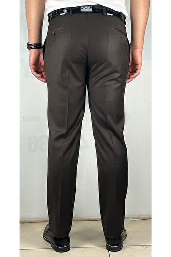 Bomonti High Quality Slim Men's Brown Flexible Knee-Lined Fabric Trousers