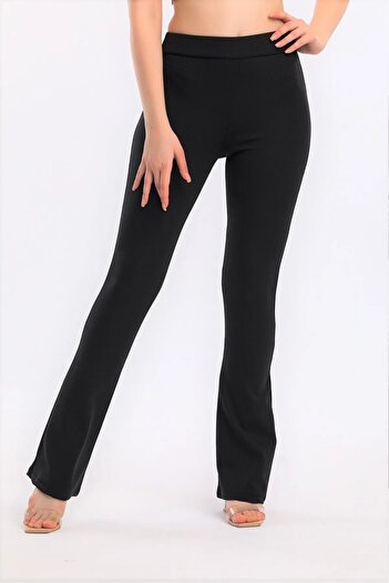 manolyabutik Plus Size Ribbed Spanish Leg Tights