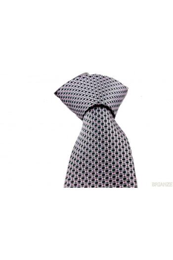 Brianze Pink And Gray Checked Handkerchief Tie