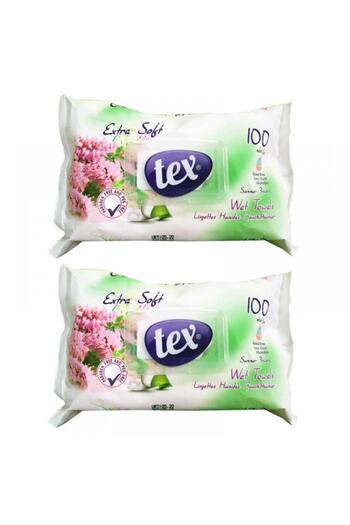 Tex Summer Flower Patterned Wet Wipes - Pack of 2
