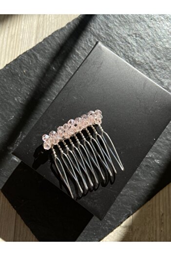 Pearly Handmade Ροζ Μίνι Κρυστάλλινη Πόρπη 4 εκ
