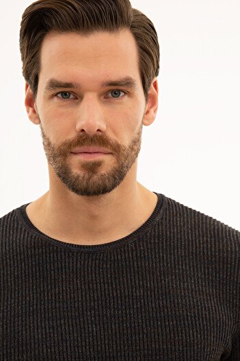 Pierre Cardin Men's Navy Blue Slim Fit Crew Neck Knitwear Sweatshirt G021SZ0TK.000.1121874