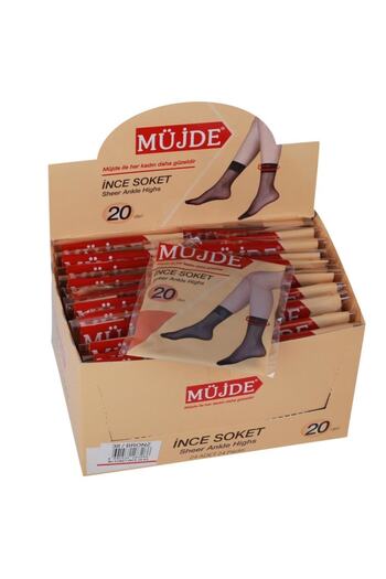 Müjde 12 Pieces of Thin Socks - 20 Denier Thin Socks for Women