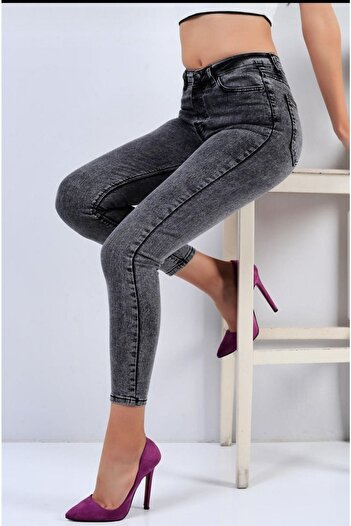 Ramrod Kot Pantolon Füme Toparlayıcı Likralı Yüksek Bel Jeans