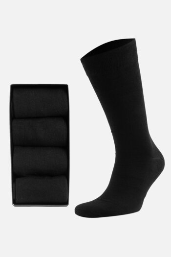 Aytuğ Men's Organic Cotton 4 Pairs Special Boxed Black Socks - A-1726-S