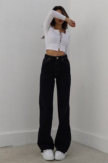 Trn JNS Yulia Super High Waist Γυναικείο Casual Jeans Palazzo Παντελόνι