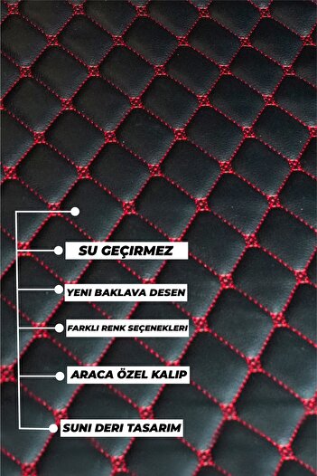 stiloto Fiat Egea Cross (2021-2023) Uyumlu Özel Dikim Deri 7d Havuzlu Paspas