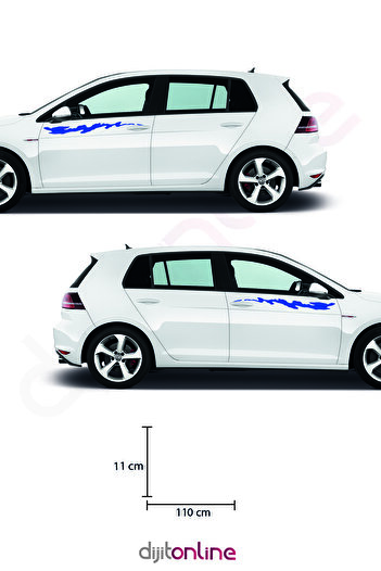 Dijitonline 2 Bucuri Bandă Laterală - Autocolant Auto - Autocolant Auto - 110x11 Cm