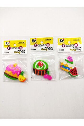 Limmy Cupcake Cake Fruit Patterned Eraser - 1 Piece