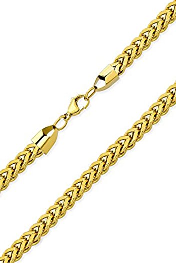 TREND COLLECTİON Tilki Kuyruğu Çelik Erkek Kolye 316 L Çelik Erkek Gold Zincir Kolye
