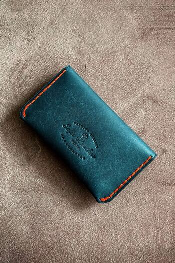 Safir Leather Italian Pueblo Minimal Leather Card Holder