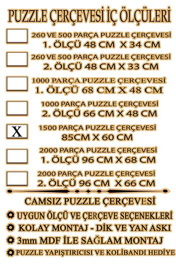 mixefor Puzzle Çerçevesi - 1500 Parça -ölçü 85 Cm X 60 Cm - Camsız -renk Kahve -çerçeve 53 Mm