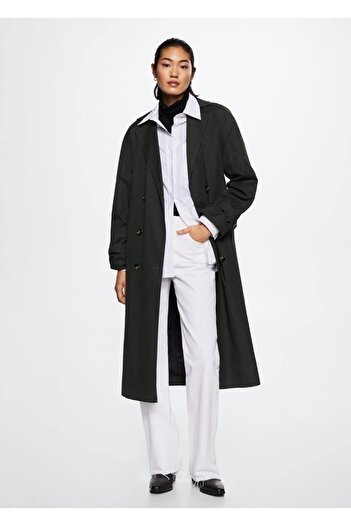 MANGO Woman Oversize Cotton Trench Coat