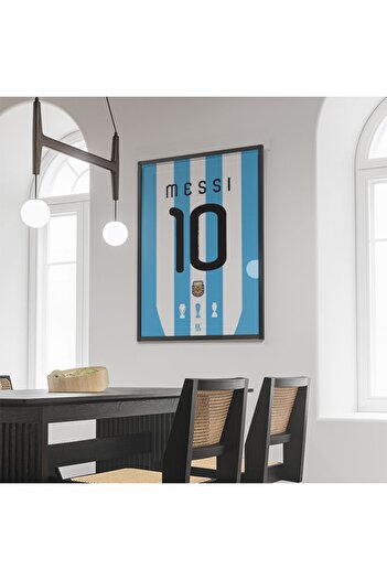 Sekiz Numara Lionel Messi Arjantin 2010 Forma Poster Tablo