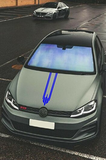 STİCKERCI BEY Autocolant pentru capotă 12*60 cm Ștampilă Triunghi Capotă Folie de acoperire Accesoriu Autocolant adeziv modificat