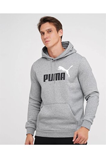 Puma Ess+ 2 Col - Мъжка сива памучна суитшърт с качулка - 586764 04