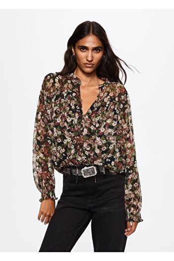 MANGO Woman Patterned Floral Blouse
