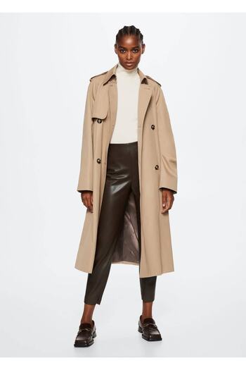 MANGO Woman Leather look κολάν με σκισίματα στα πόδια