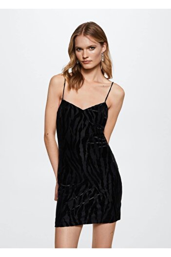 MANGO Woman Velvet Detailed Dress