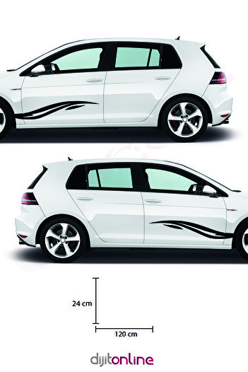 Dijitonline 2 Bucuri Bandă Laterală - Autocolant Auto - Autocolant Auto - 110x43 Cm