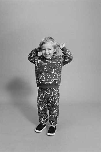 MİNİKO KİDS Unisex Christmas Themed Crew Neck Cotton Set