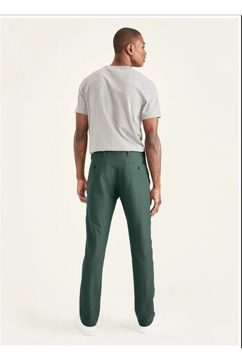 Dockers Medium Waist Slim Leg Slim Fit Green Men's Trousers 360 Ultra Flex Chino