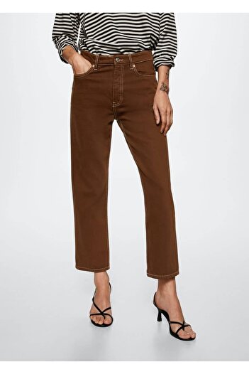 MANGO Woman Cropped-Jeans mit hoher Taille und geradem Schnitt