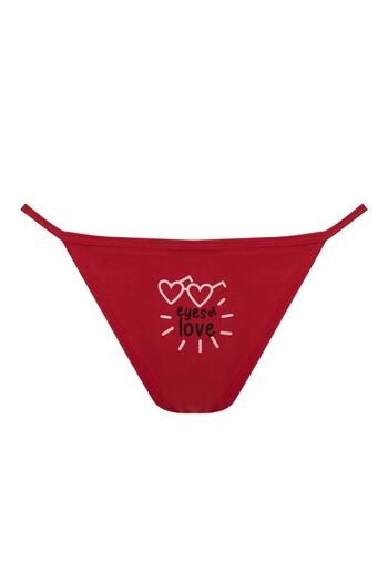 DeFacto Fall In Love Slogan Heart Patterned String Panties