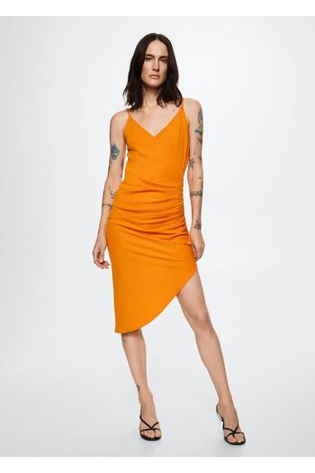 MANGO Woman Flounce Detailed Dress