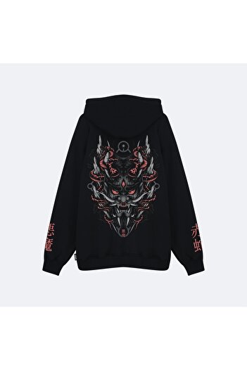 Shout Υπερμεγέθη Ιαπωνική Oni Unisex Hoodie