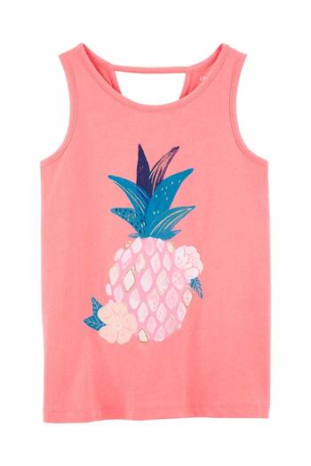 Carter's Girl's Pineapple Patterned T-shirt Sleeveless Orange