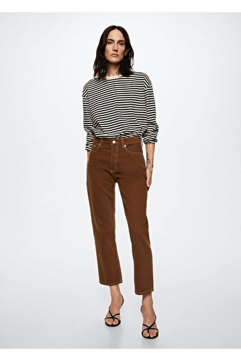 MANGO Woman Cropped-Jeans mit hoher Taille und geradem Schnitt