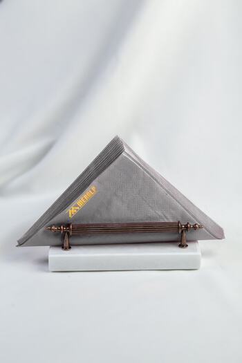MERALP Suport pentru șervețele Hagia Sophia Gold Real Marble, Mâner cu profil metalic