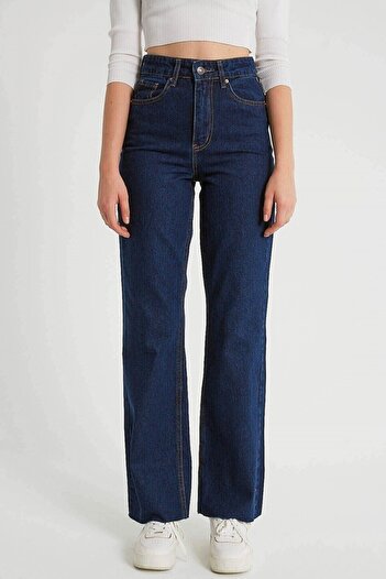 Trn JNS High Waist Wide Leg Kate Denim Jeans - Dark Blue Wide Leg Jeans