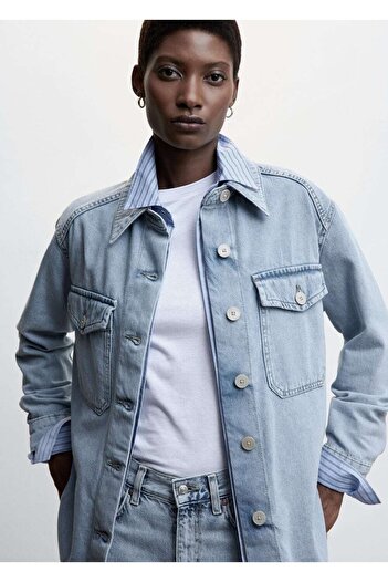 MANGO Woman Oversize Denim Shirt Jacket