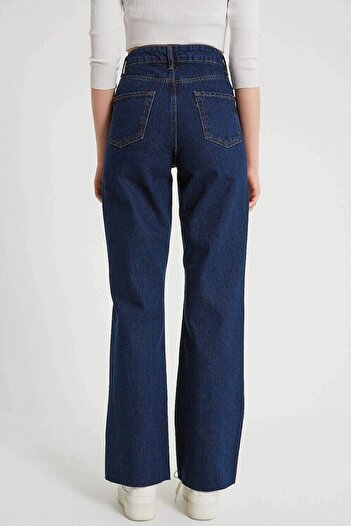 Trn JNS Kate Koyu Mavi Yüksek Bel Bol Paça Denim Kot Pantolon- Geniş Paça Wide Leg Jeans